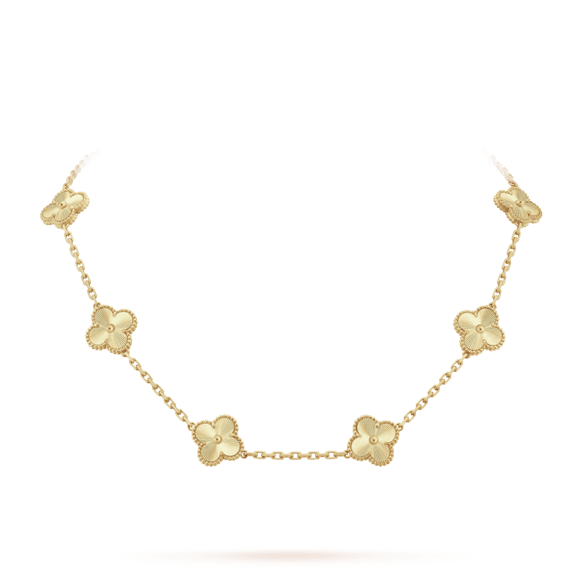 Van Cleef & Arpels Vintage Alhambra 10 Motifs Necklace Engraved