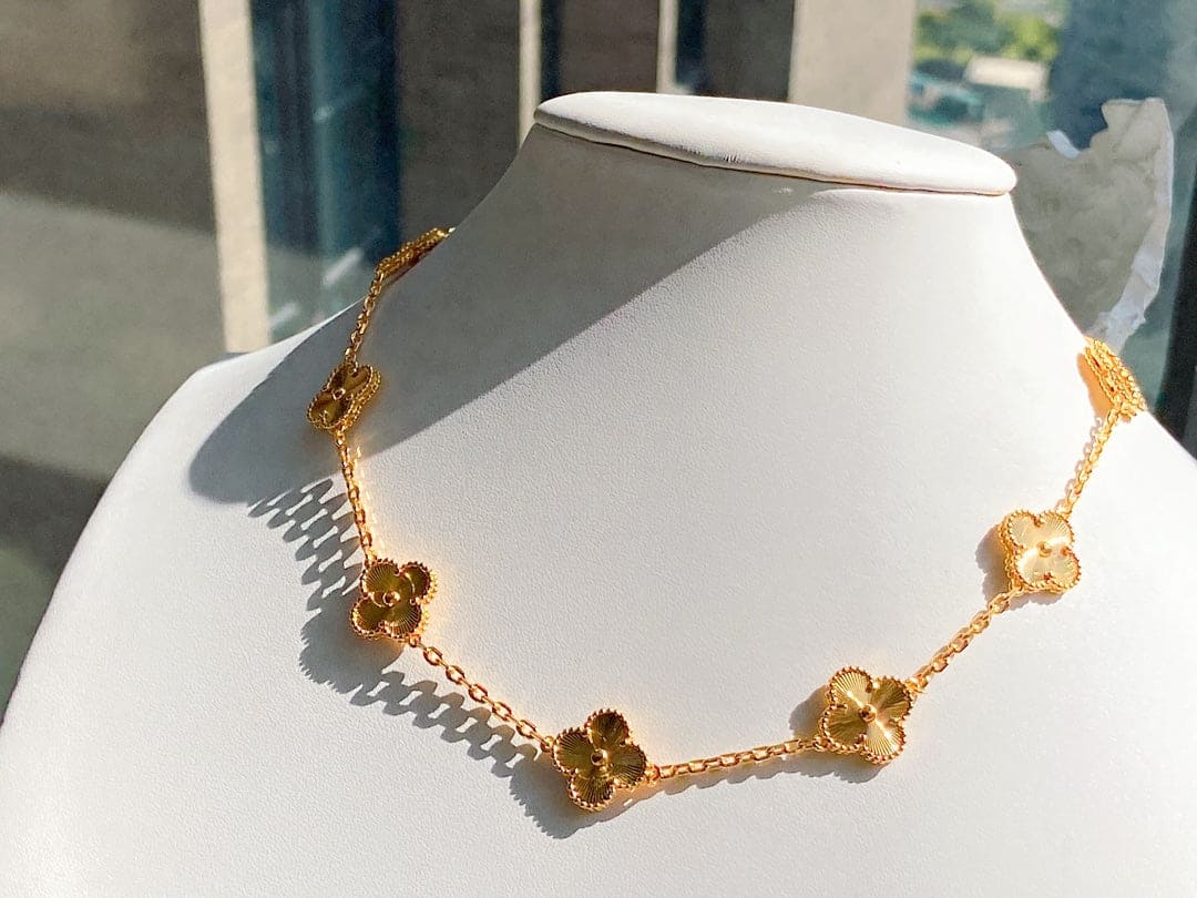 Van Cleef & Arpels Vintage Alhambra 10 Motifs Necklace Engraved