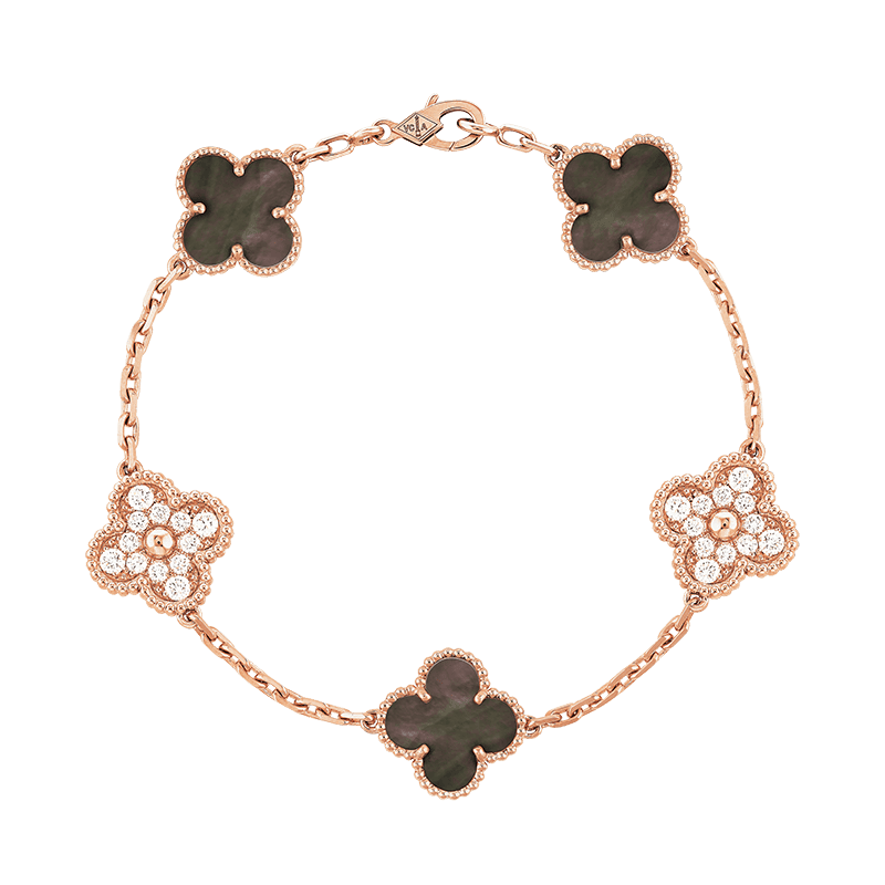 Van Cleef & Arpels Vintage Alhambra Five Motifs Pearl Bracelet