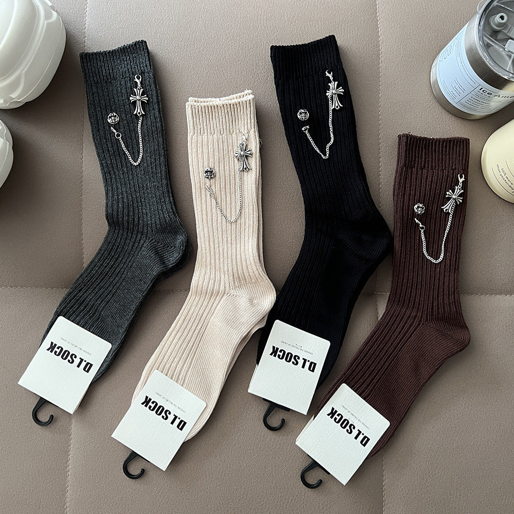 Chrome Hearts Cross Chain Socks