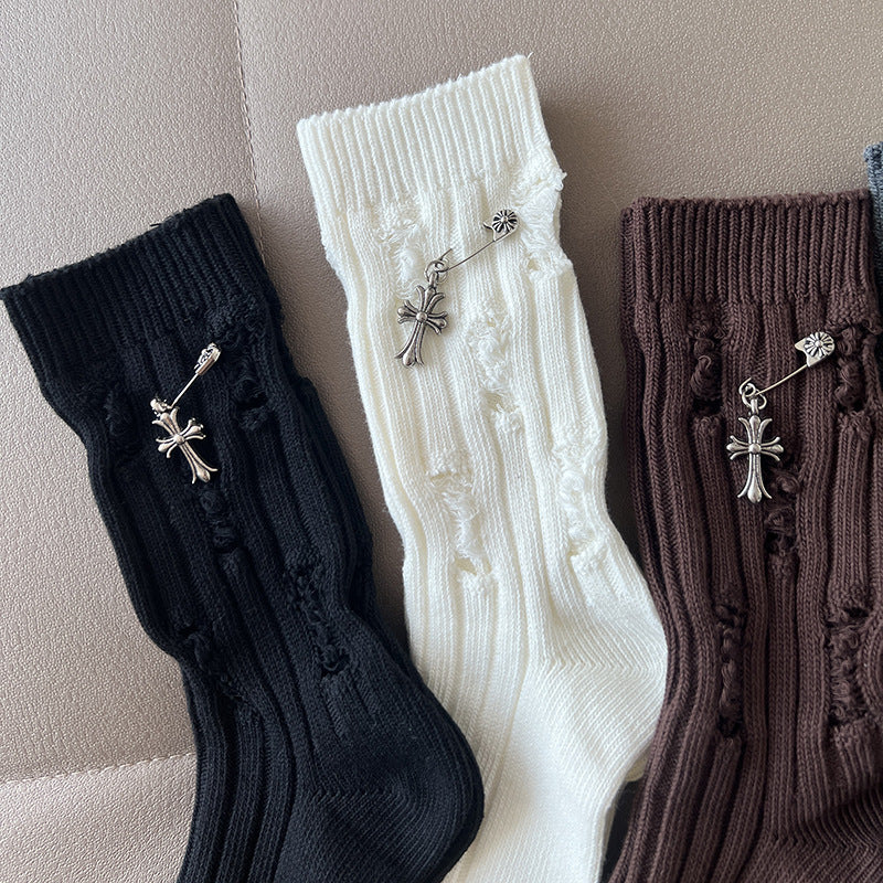 Chrome Hearts Cross Pin Socks