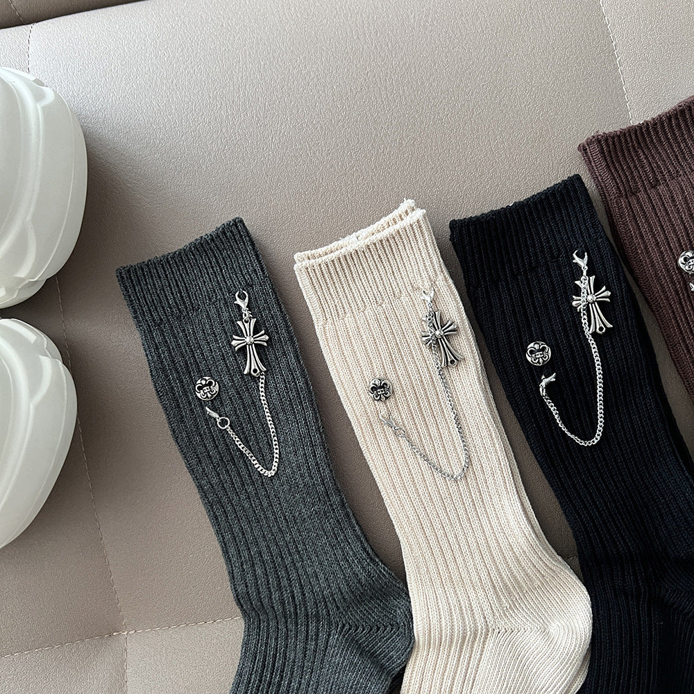 Chrome Hearts Cross Chain Socks