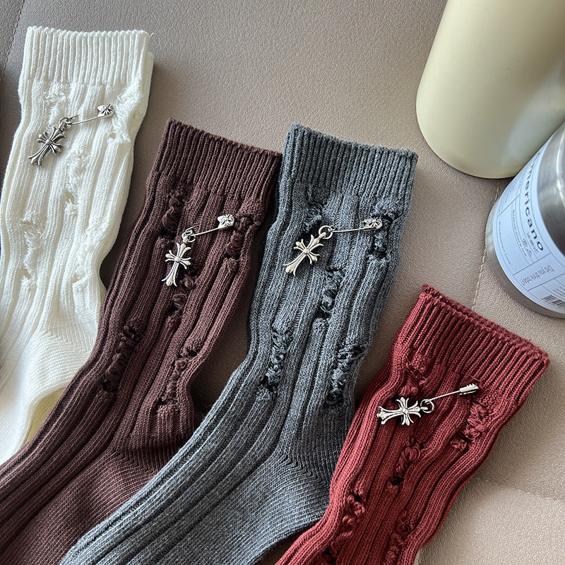 Chrome Hearts Cross Pin Socks