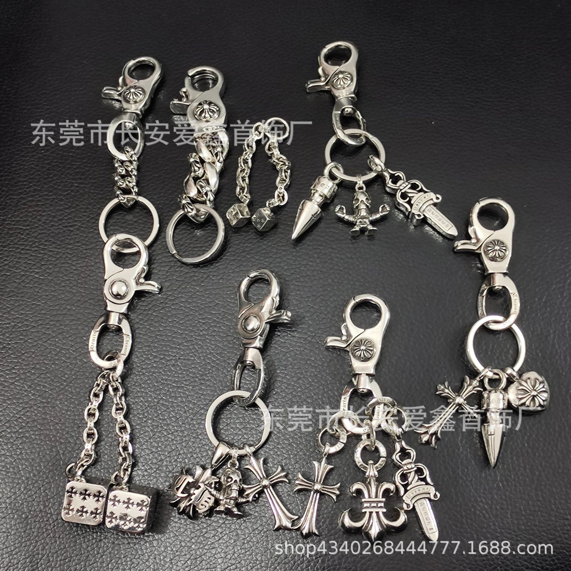 Chrome Hearts Lobster Head Buckle Multi-Element Keychain