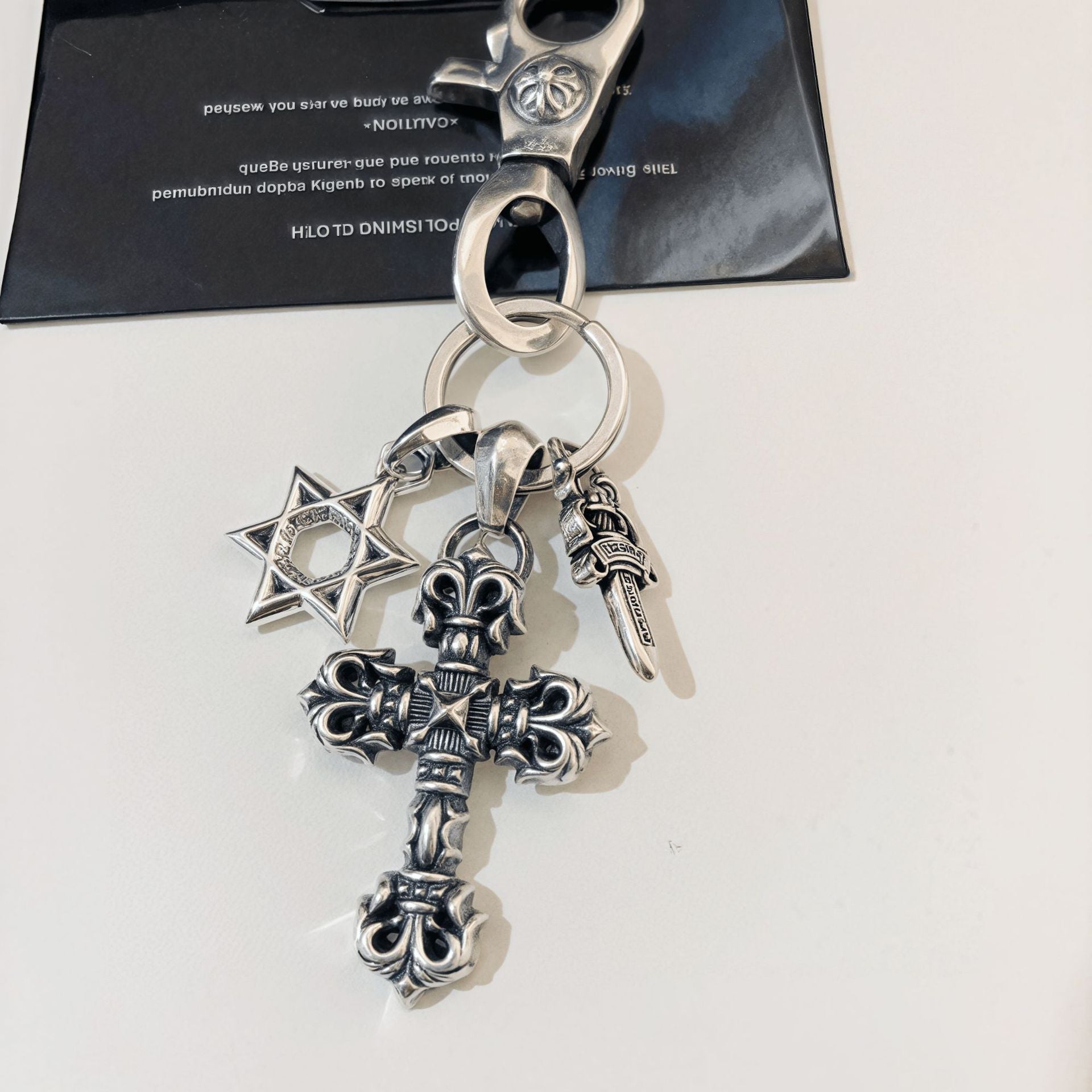 Chrome Hearts six-pointed star cross sword keychain