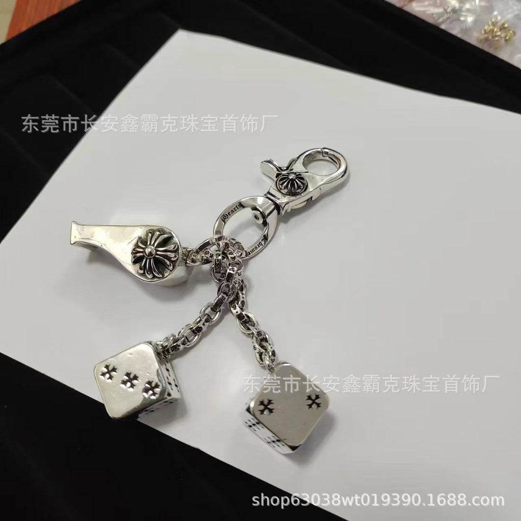 Chrome Hearts big dice whistle keychain