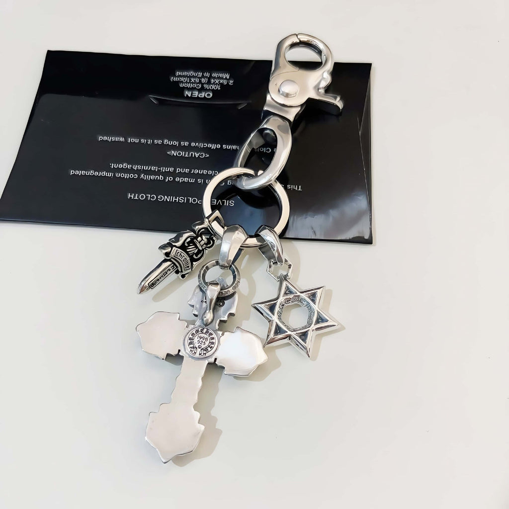 Chrome Hearts six-pointed star cross sword keychain