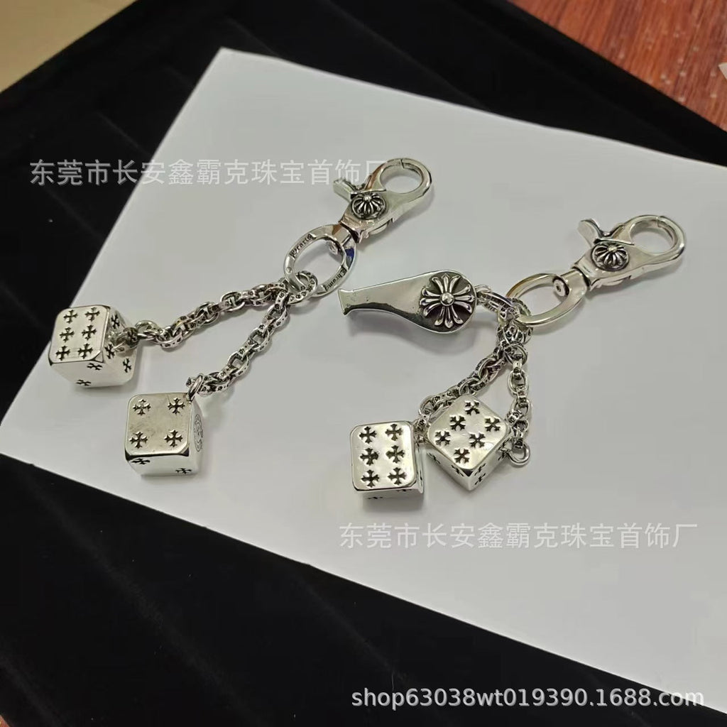 Chrome Hearts big dice whistle keychain