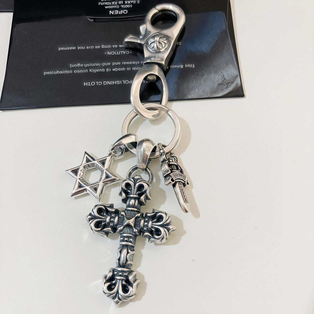 Chrome Hearts six-pointed star cross sword keychain