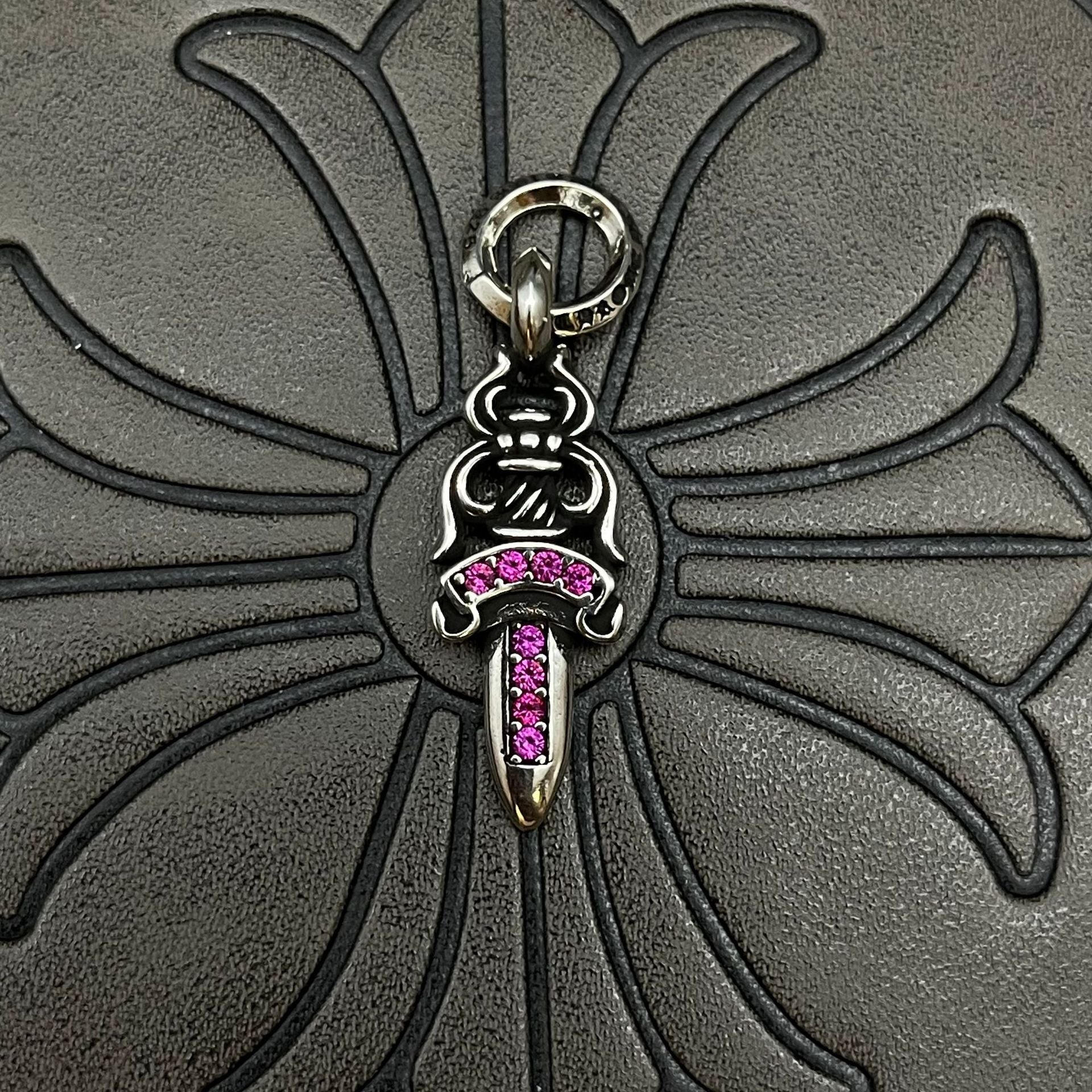 Chrome Hearts small diamond-encrusted sword pendant