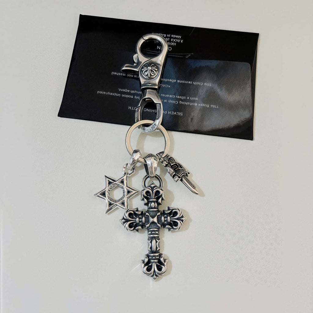 Chrome Hearts six-pointed star cross sword keychain