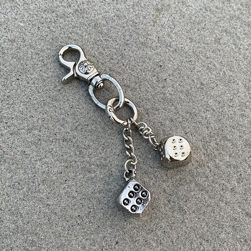 Chrome Hearts heavy-duty keychain dice pendant