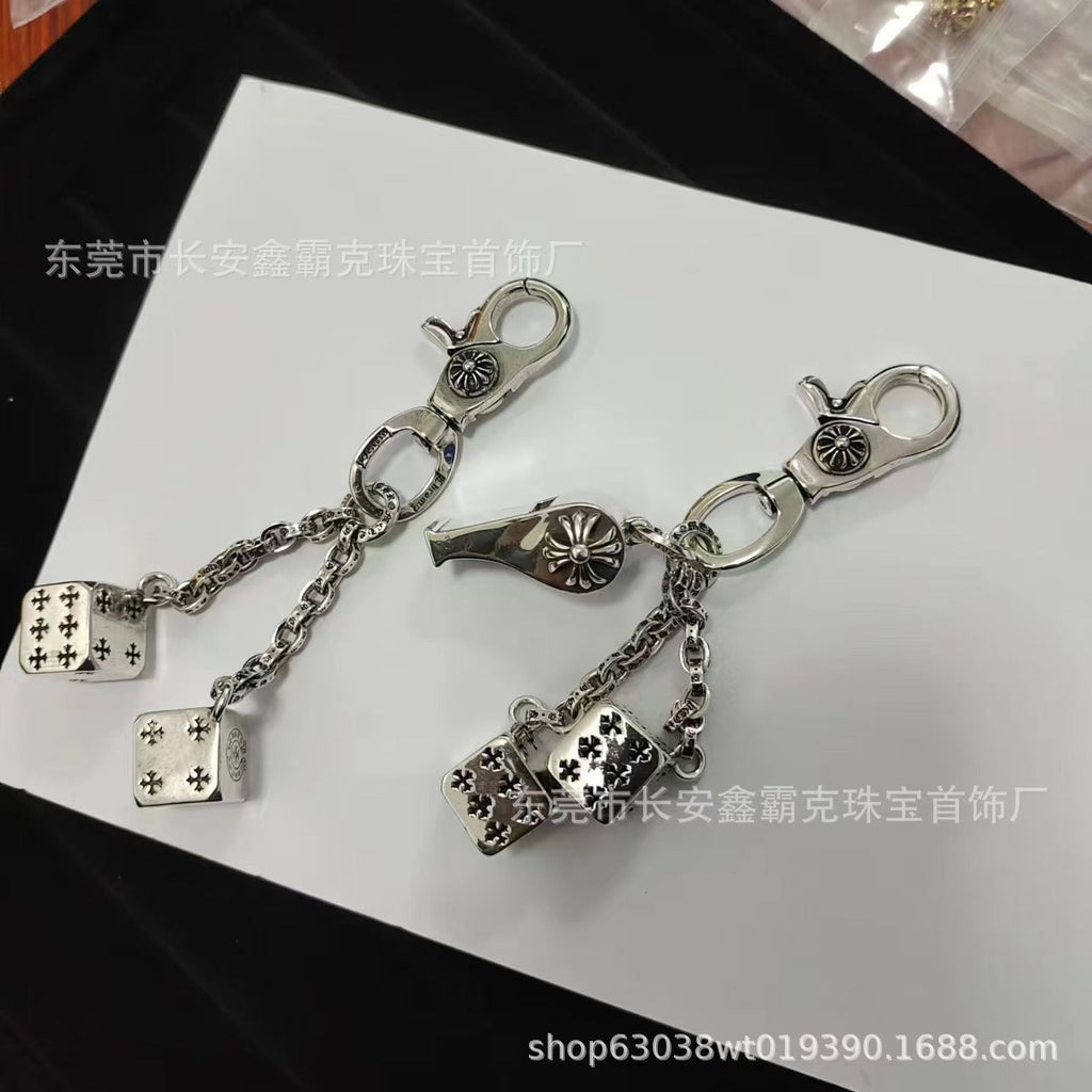 Chrome Hearts big dice whistle keychain