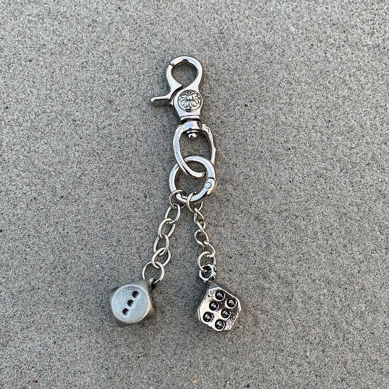 Chrome Hearts heavy-duty keychain dice pendant