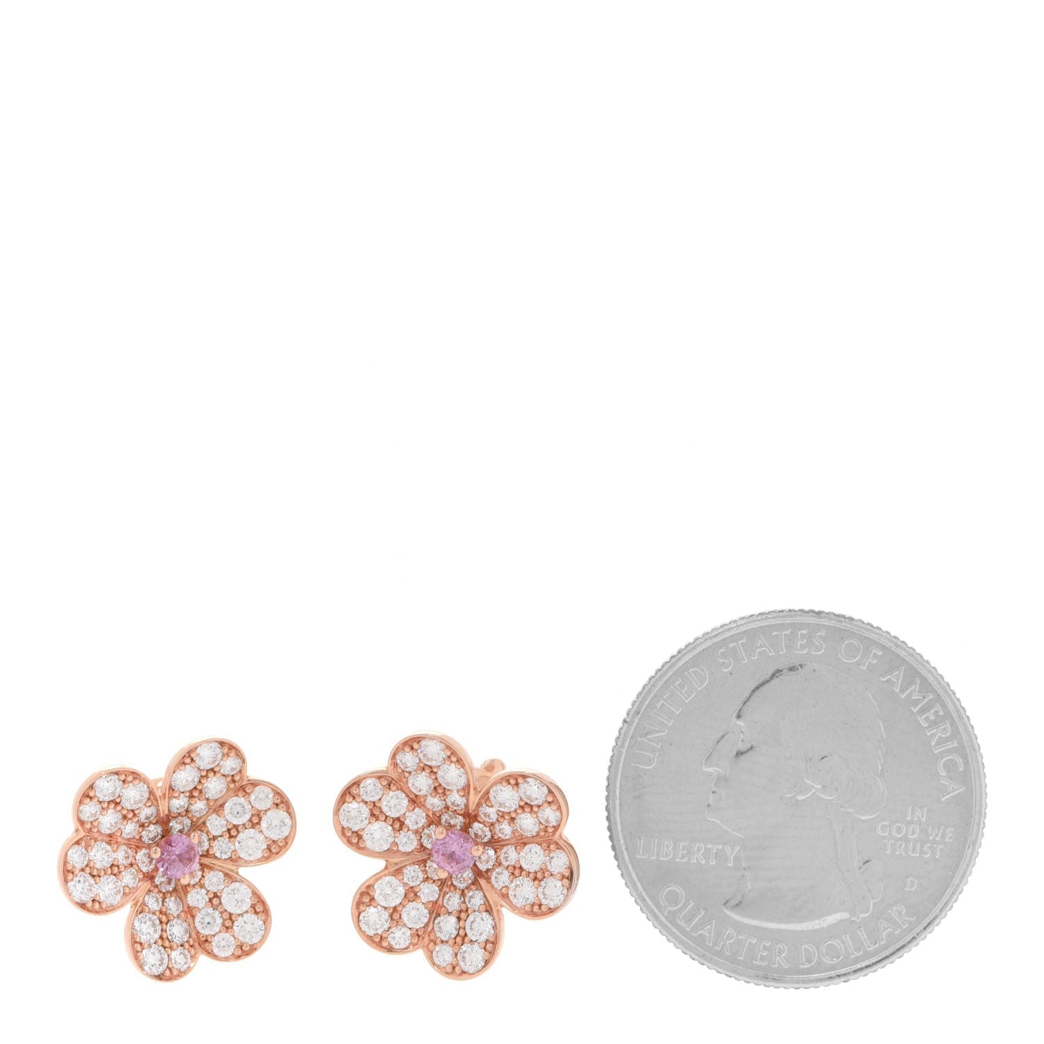 Van Cleef & Arpels Frivole Pink Flower Earrings