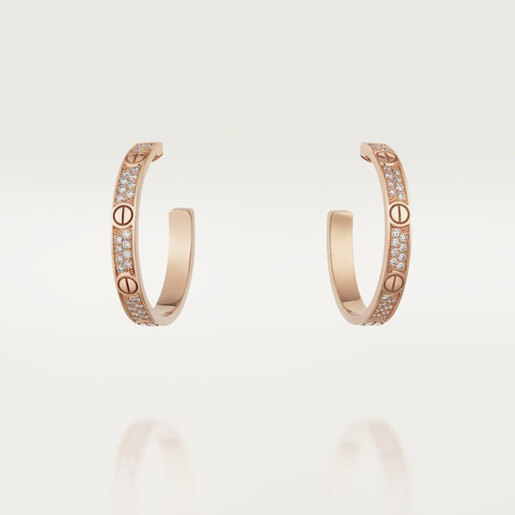 Cartier Love Pavé Hoop Earrings
