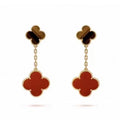 Van Cleef & Arpels Magic Alhambra Carnelian & Tiger Eye Earrings