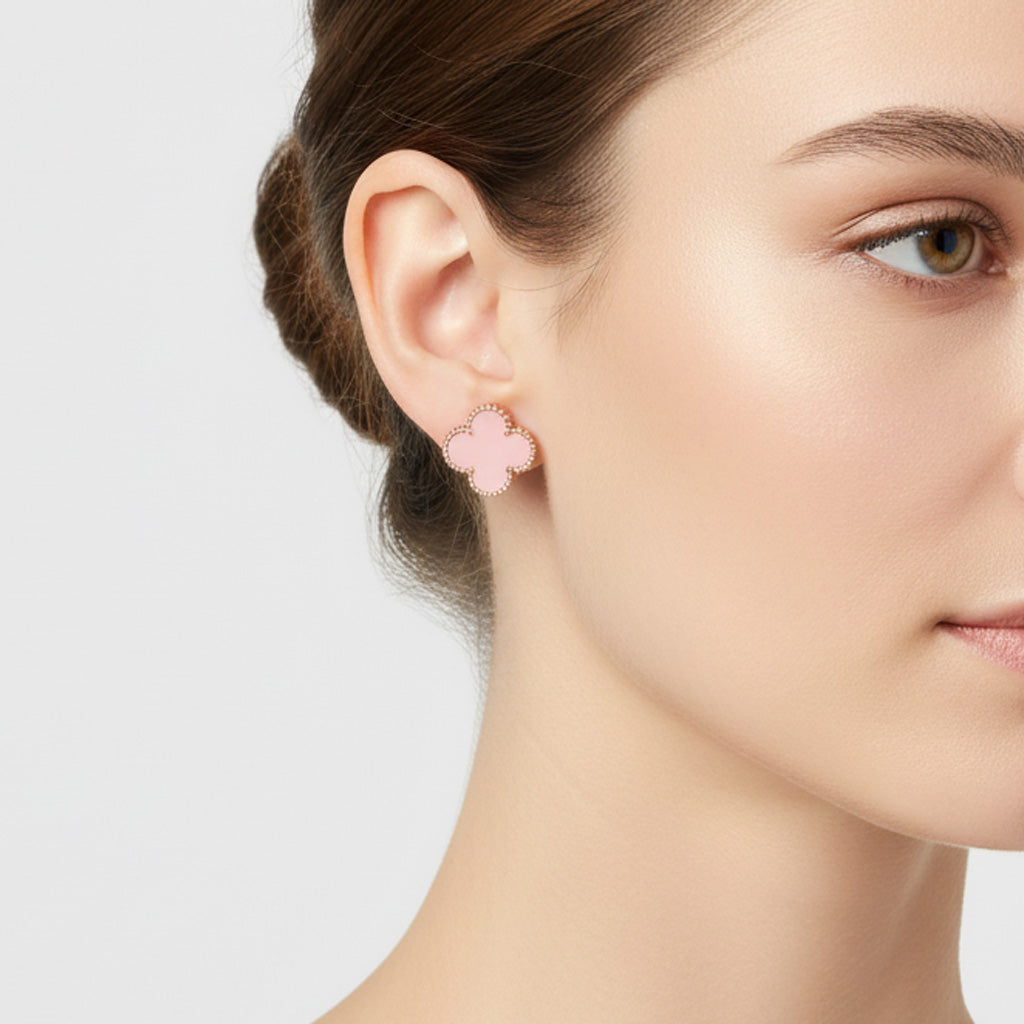 Van Cleef & Arpels Magic Alhambra Pink Opal Earrings