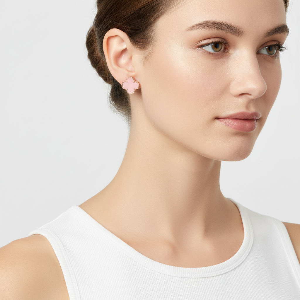 Van Cleef & Arpels Magic Alhambra Pink Opal Earrings