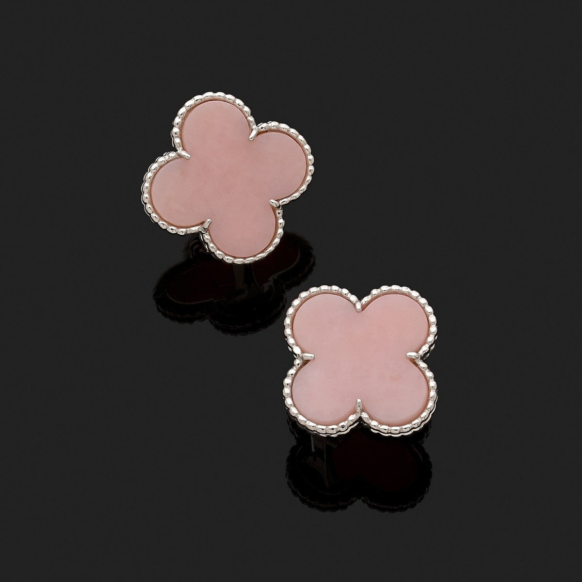 Van Cleef & Arpels Magic Alhambra Pink Opal Earrings