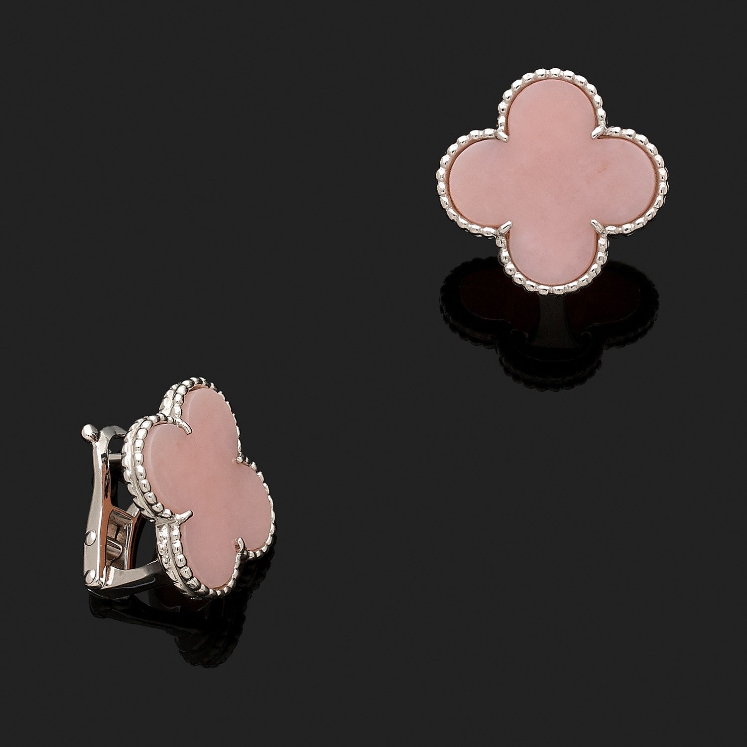 Van Cleef & Arpels Magic Alhambra Pink Opal Earrings