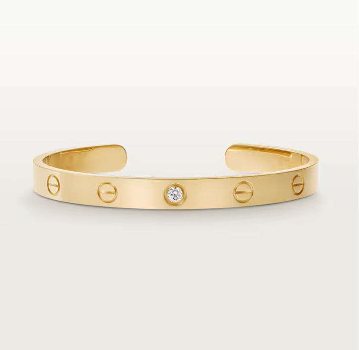Cartier Open Cuff One Diamond Love Bracelet