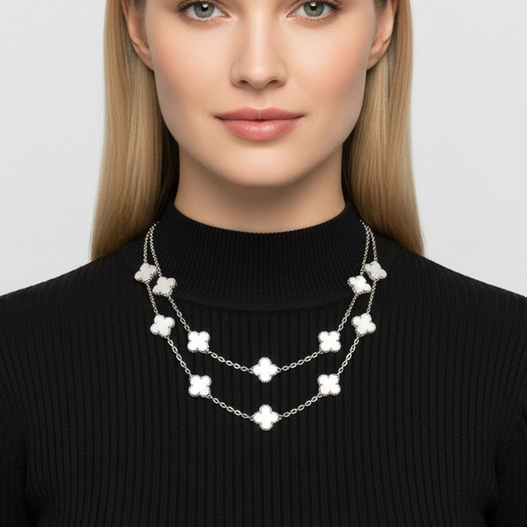 Van Cleef & Arpels Pearl Vintage Alhambra 20 Motifs Long Necklace