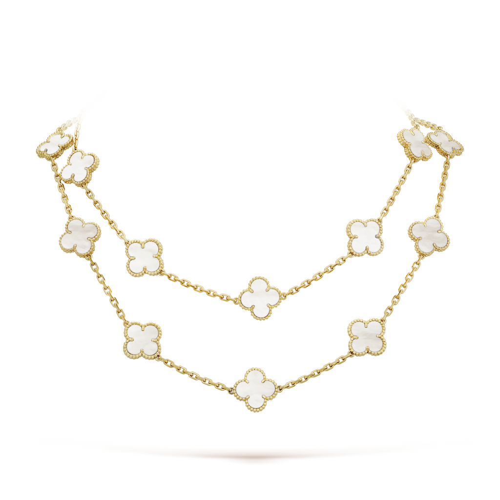 Van Cleef & Arpels Pearl Vintage Alhambra 20 Motifs Necklace