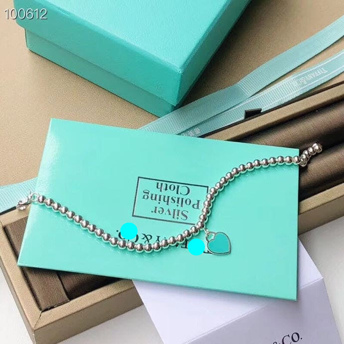 Return To Tiffany Blue Heart Tag Bead Bracelet