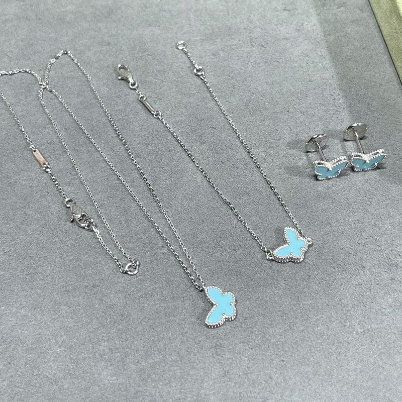 Van Cleef & Arpels Sweet Alhambra Blue Butterfly Necklace
