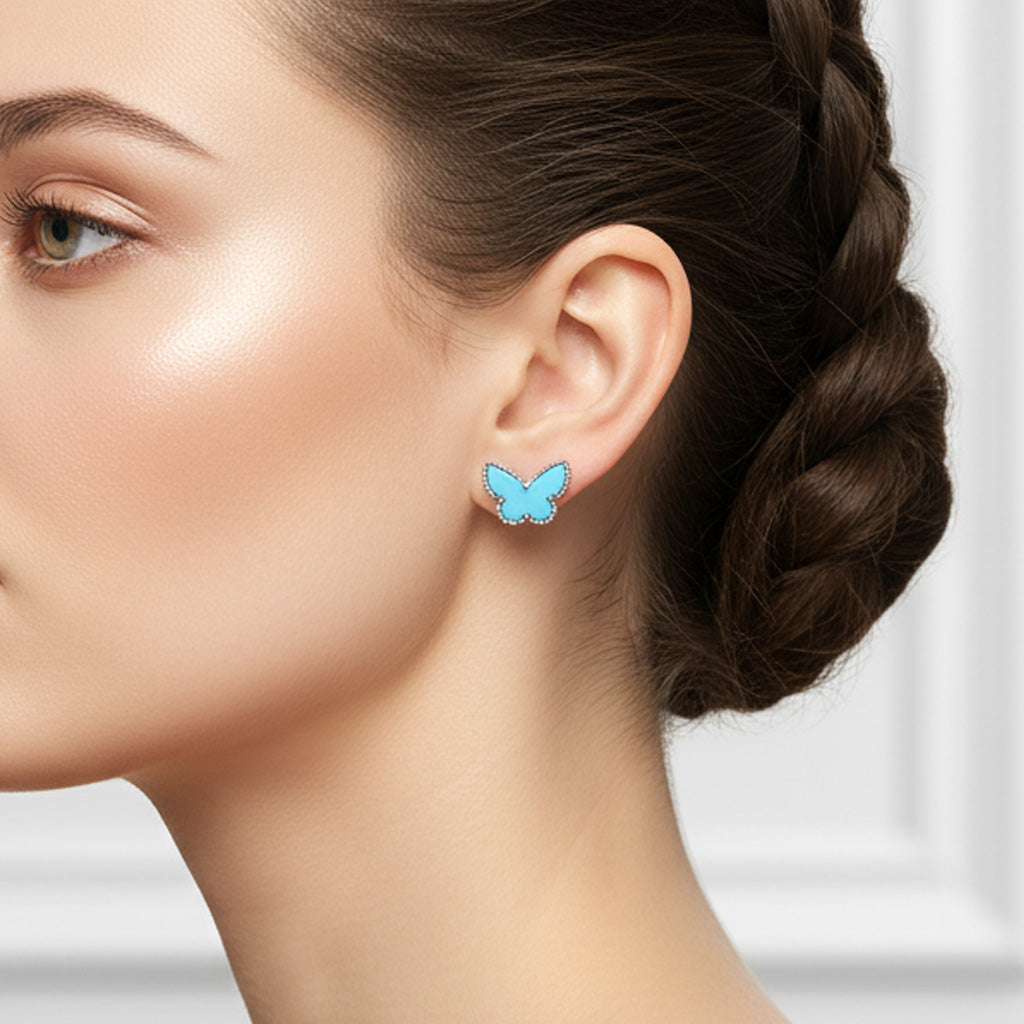 Van Cleef & Arpels Sweet Alhambra Butterfly Stud Earrings
