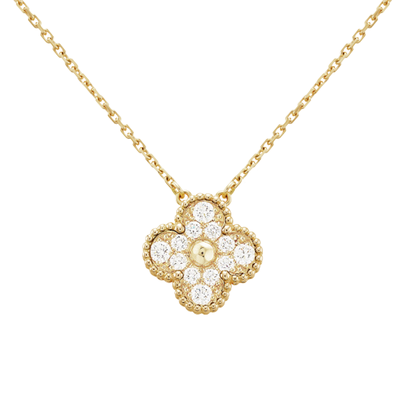 Van Cleef & Arpels Sweet Alhambra Floral Pendant Necklace