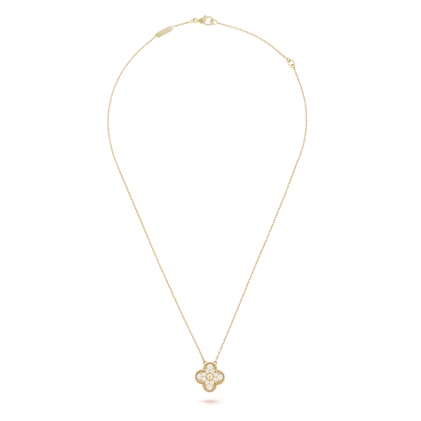 Van Cleef & Arpels Sweet Alhambra Floral Pendant Necklace