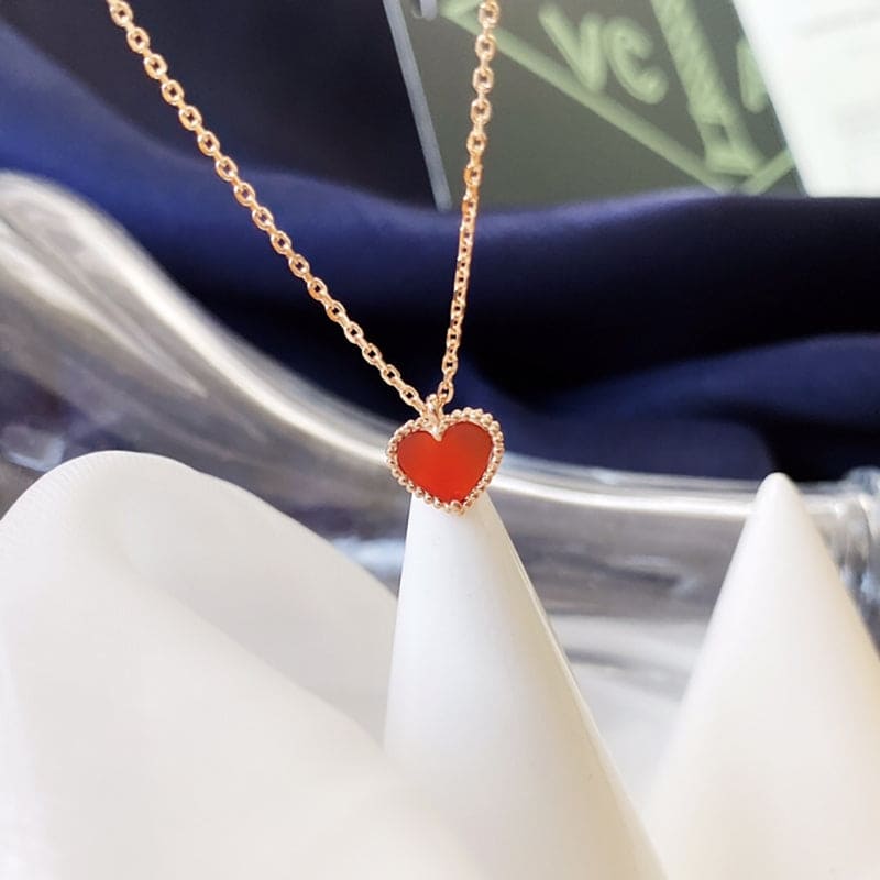 Van Cleef & Arpels Sweet Alhambra Heart Pendant Necklace