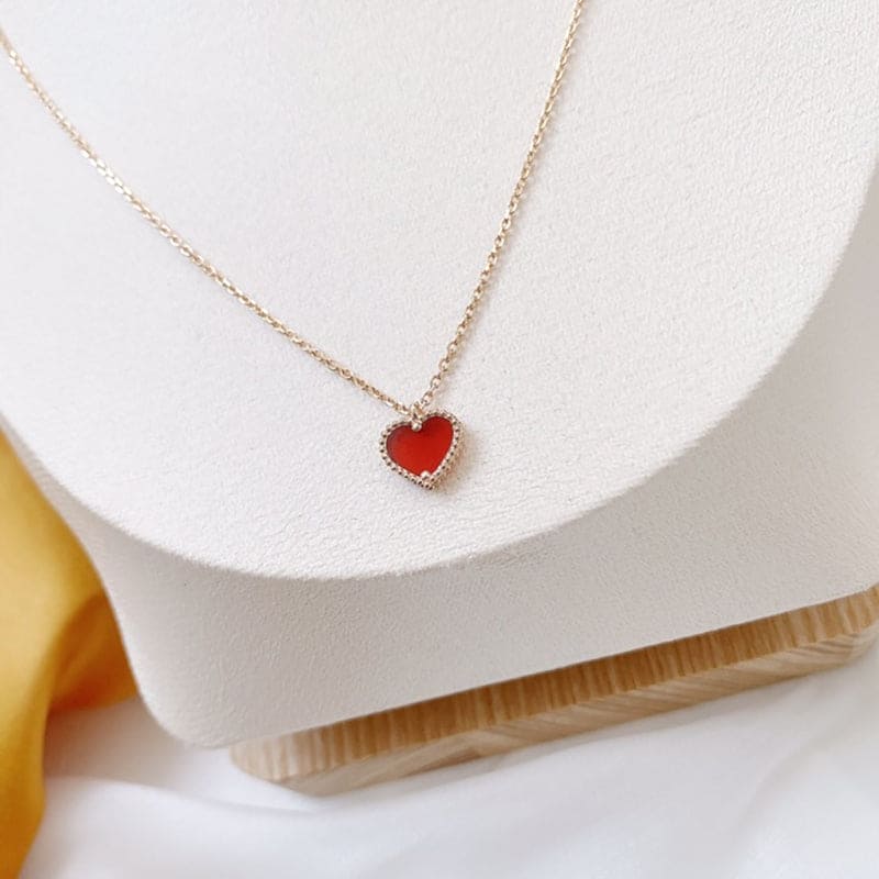 Van Cleef & Arpels Sweet Alhambra Heart Pendant Necklace
