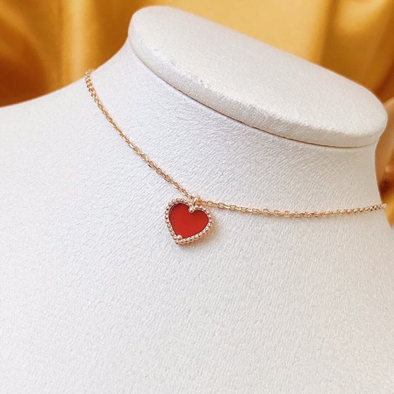 Van Cleef & Arpels Sweet Alhambra Heart Pendant Necklace