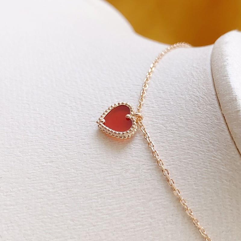 Van Cleef & Arpels Sweet Alhambra Heart Pendant Necklace
