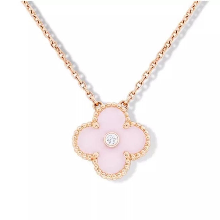 Van Cleef & Arpels Sweet Alhambra Pink Clover Necklace