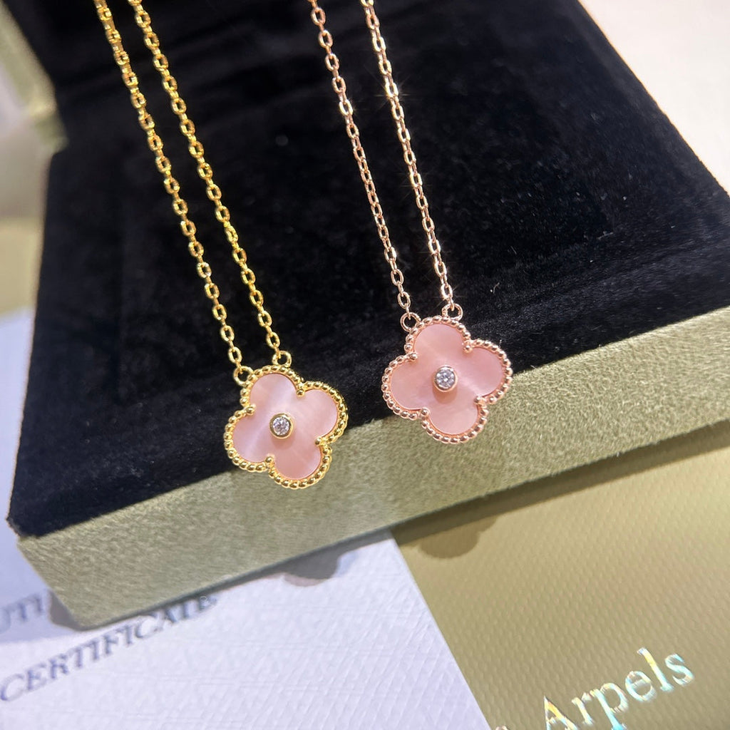 Van Cleef & Arpels Sweet Alhambra Pink Clover Necklace
