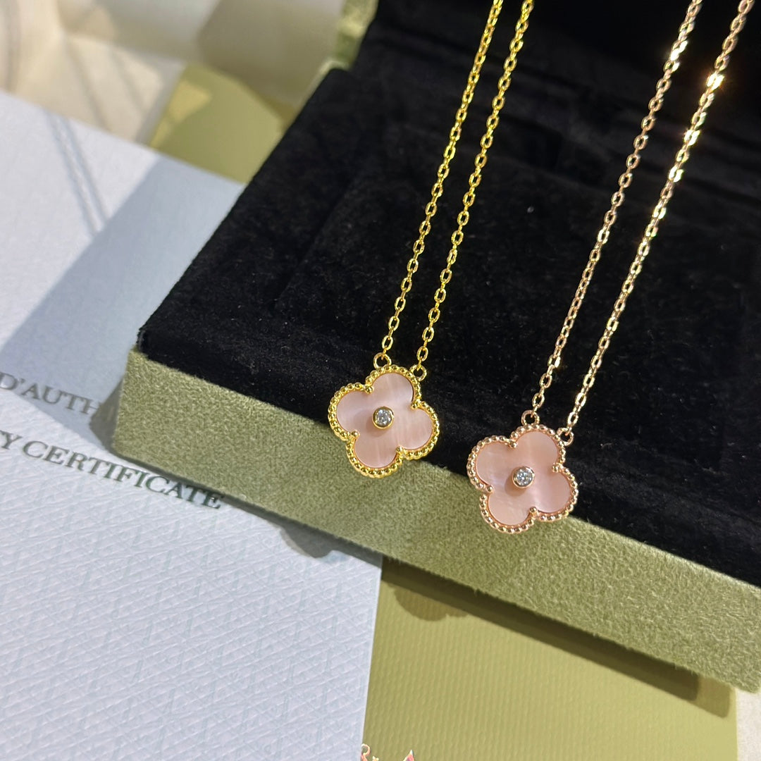Van Cleef & Arpels Sweet Alhambra Pink Clover Necklace