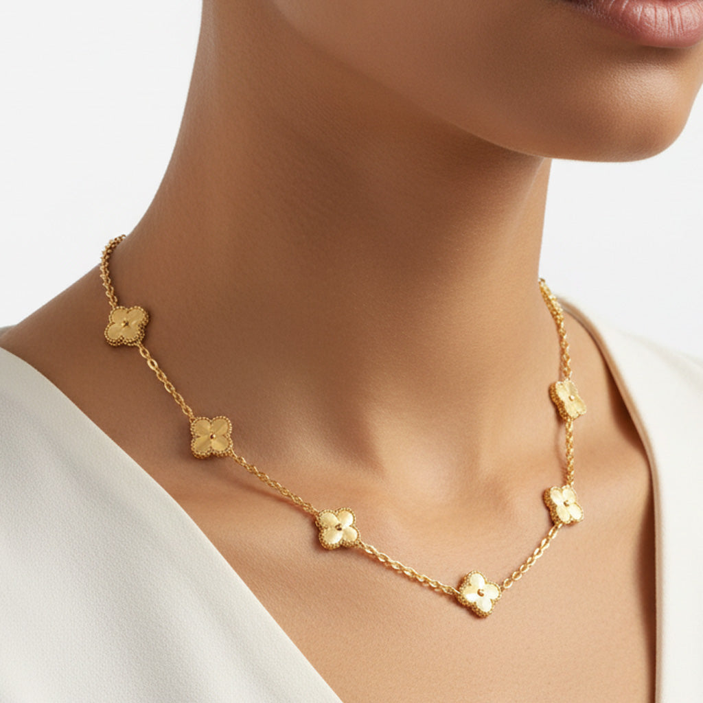 Van Cleef & Arpels Vintage Alhambra 10 Motifs Necklace Engraved