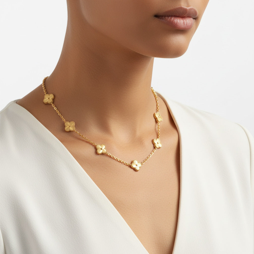 Van Cleef & Arpels Vintage Alhambra 10 Motifs Necklace Engraved