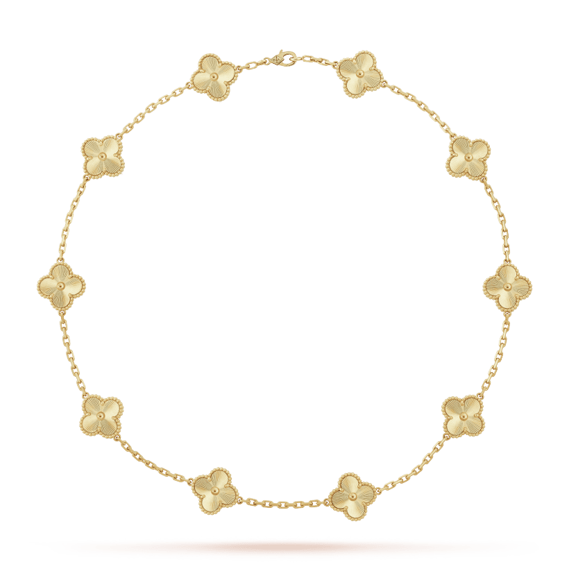 Van Cleef & Arpels Vintage Alhambra 10 Motifs Necklace Engraved