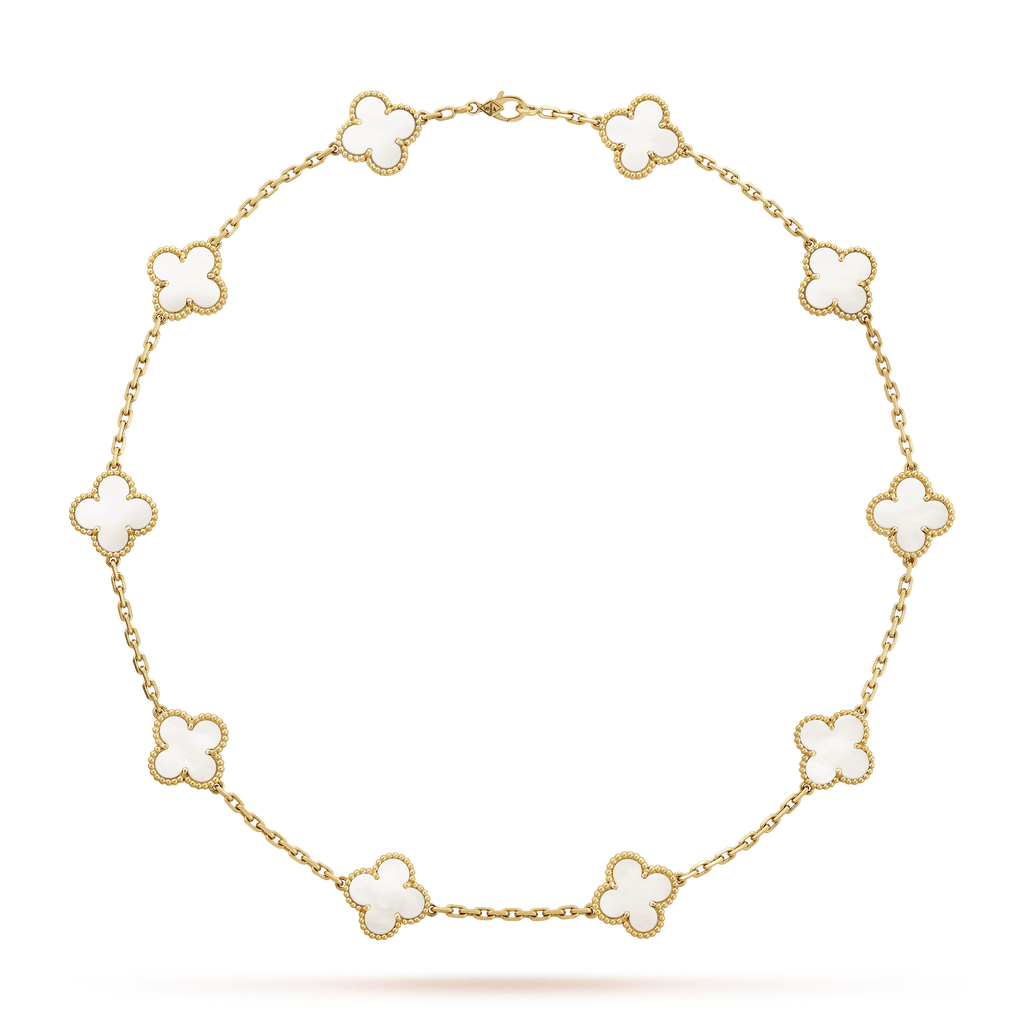 Van Cleef & Arpels Vintage Alhambra 10 Motifs Necklace Mother Of Pearl
