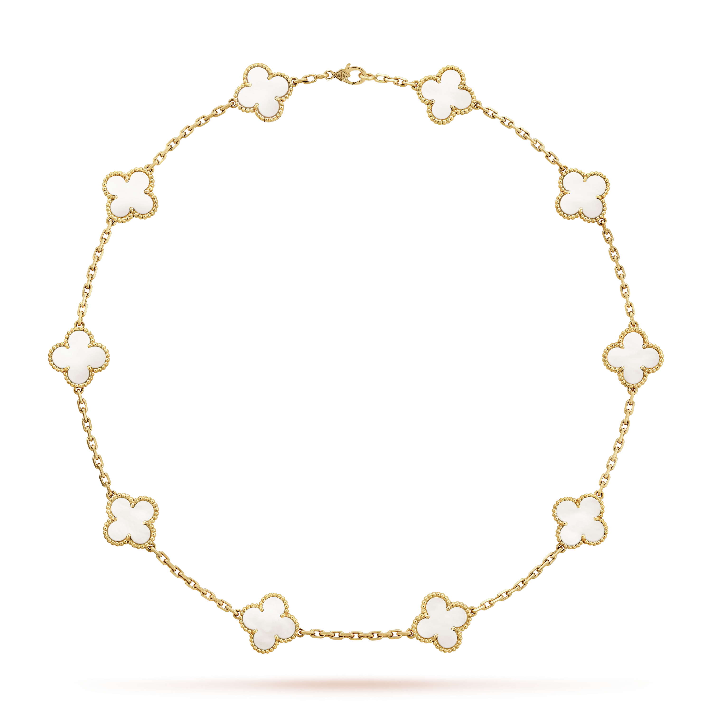 Van Cleef & Arpels Vintage Alhambra 10 Motifs Necklace Mother Of Pearl