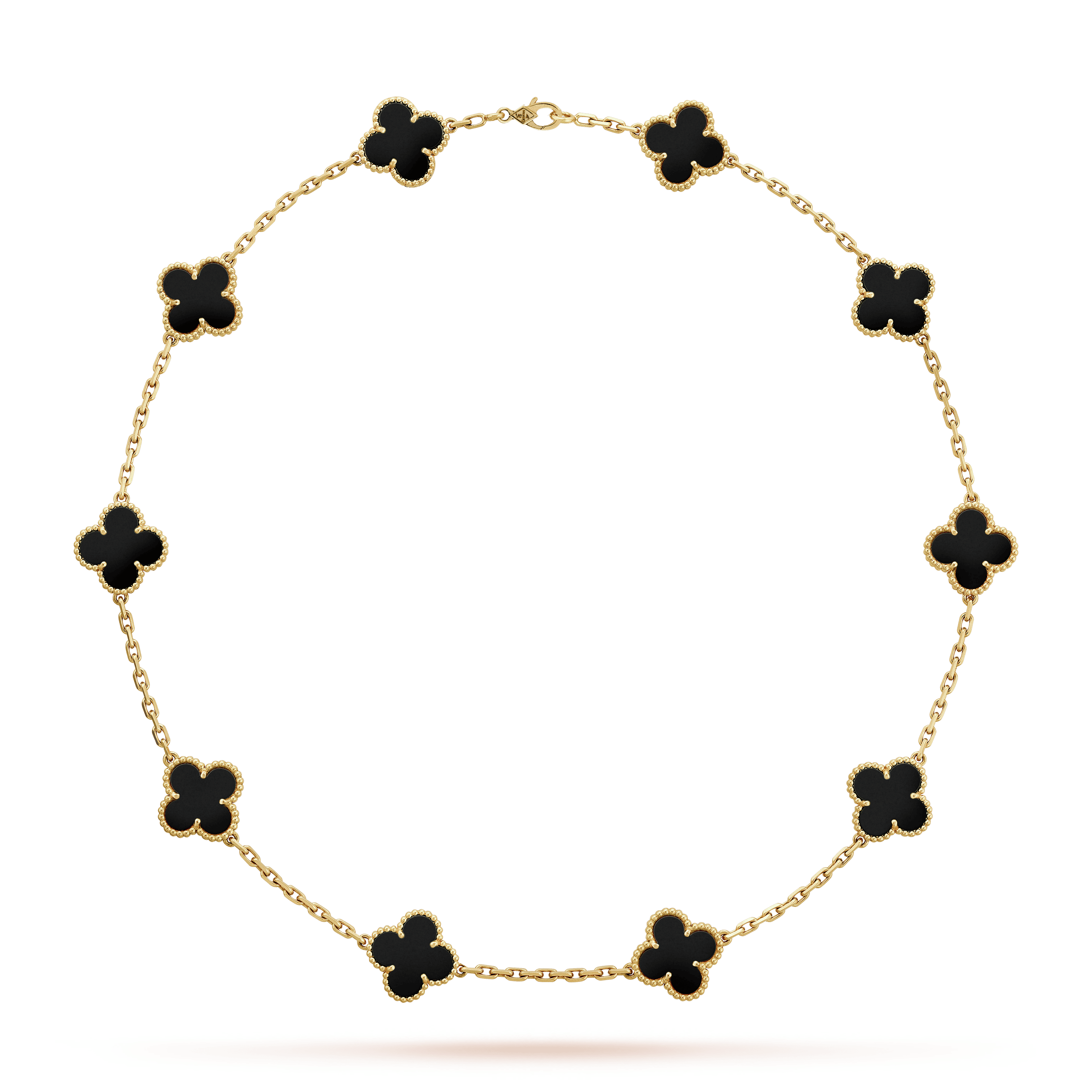 Van Cleef & Arpels Vintage Alhambra Black 10 Motifs Clover Necklace