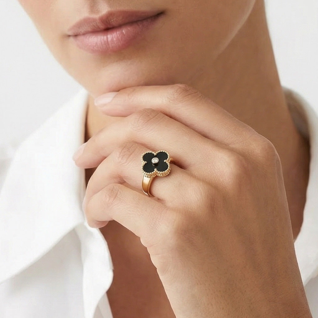 Van Cleef & Arpels Vintage Alhambra Black Onyx Ring