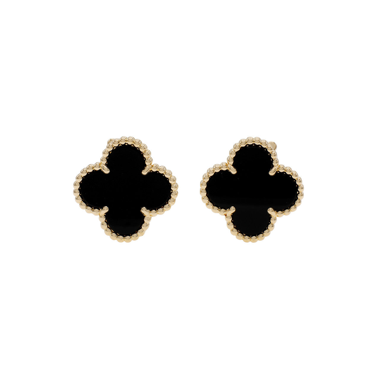 Van Cleef & Arpels Vintage Alhambra Black Stone Earrings