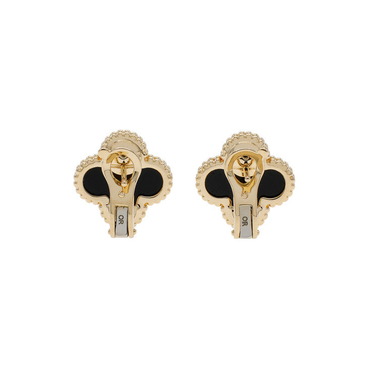Van Cleef & Arpels Vintage Alhambra Black Stone Earrings