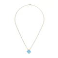 Van Cleef & Arpels Vintage Alhambra Blue Agate Pendant Necklace